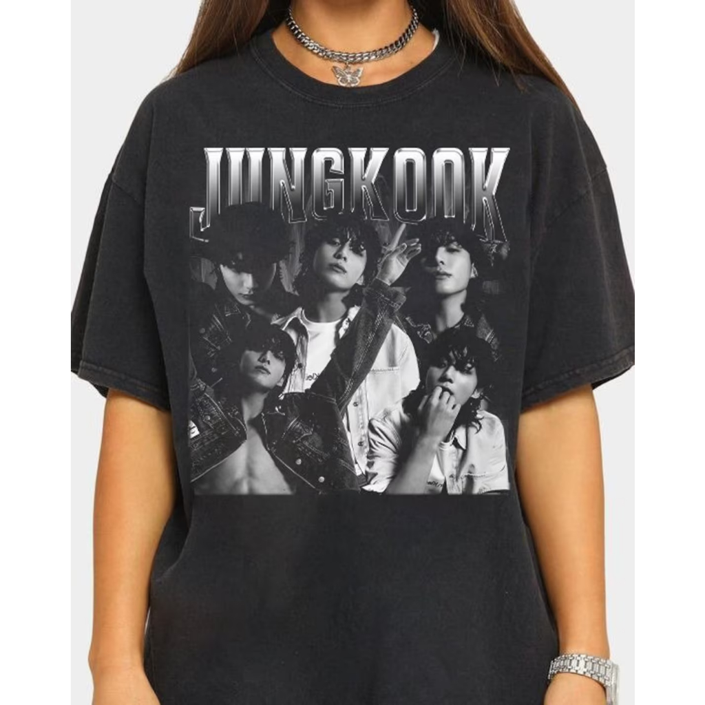 Camiseta T-shirt Unissex Algodão Vintage JungKook 90's | Shopee Brasil