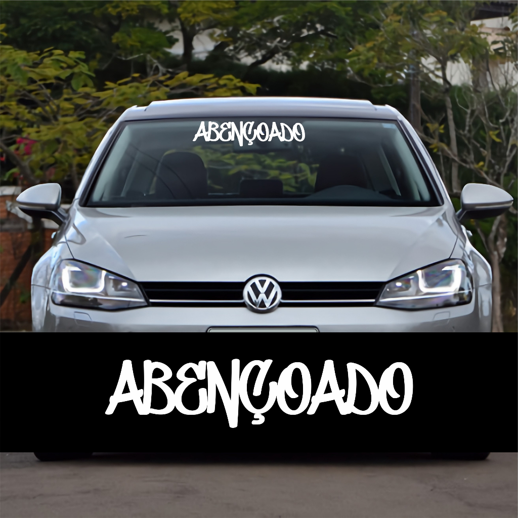 Adesivo Carro Abençoado Adesivo Premium Faixa Parabrisa Tuning