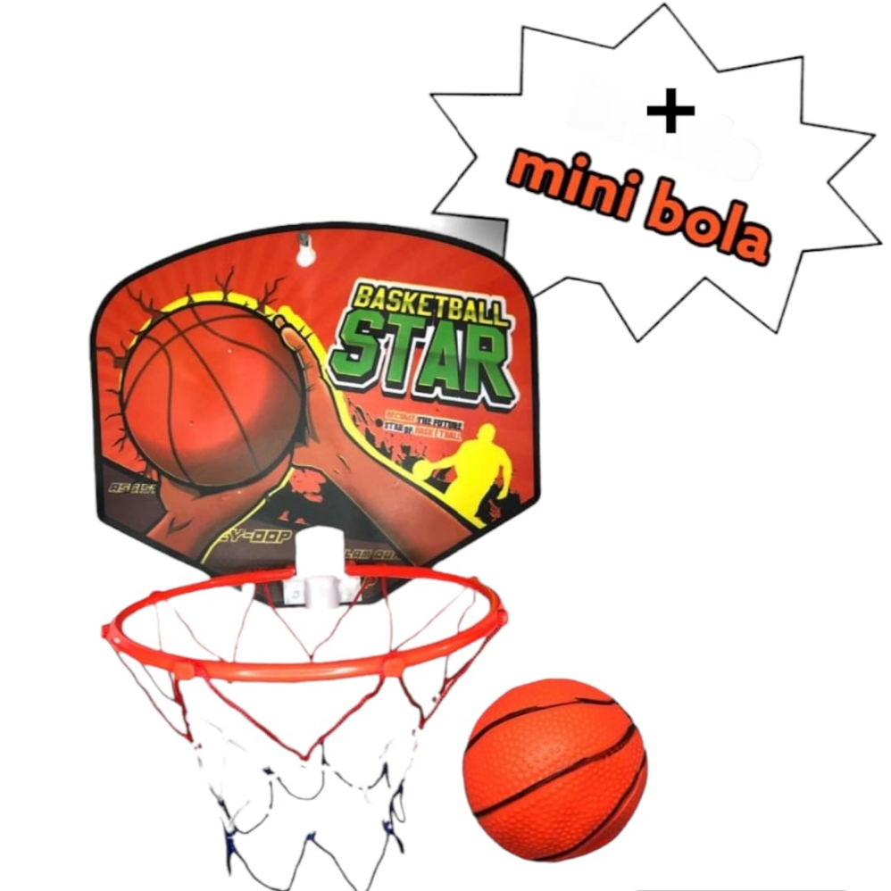 KIT JOGO DE BASQUETE MINI BASKET COM TABELA CESTA E BOLA