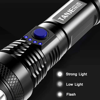 Lanterna Tática Fazenda Lanterna Potente Led Recarregavel Ultra Iluminação Com Strob MT114
