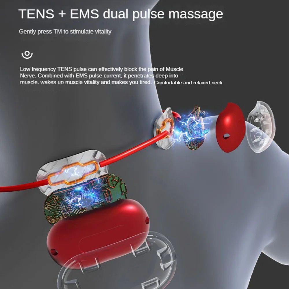 Portátil Inteligente Pendurado Cervical Espinha Massageador, Protetor De Pescoço, EMS TENS Pulso, Massagem Do Ombro, Dragagem, Compressa Quente, Alívio Da Dor, Alívio MT118 (7)