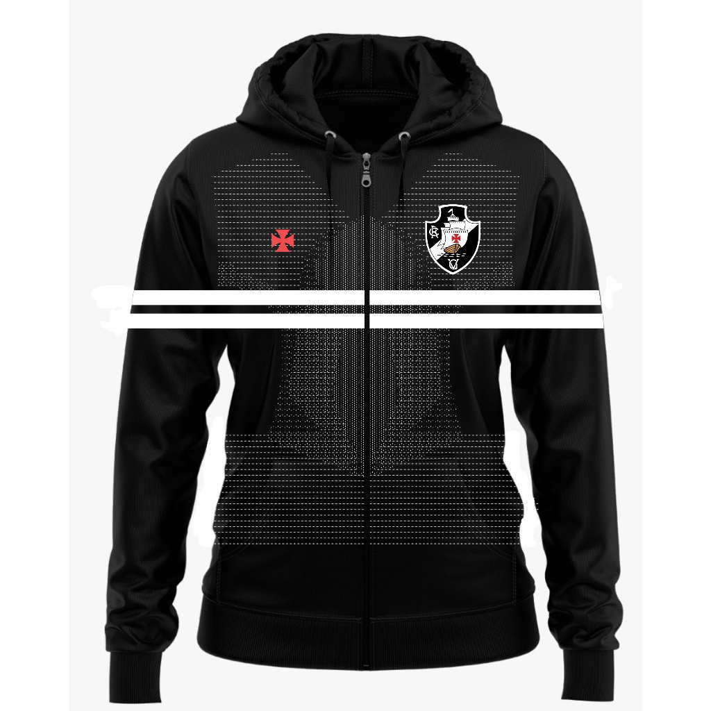 Blusa de frio Moletom Vasco Futebol clube time agasalho de moletom com capuz e zíper