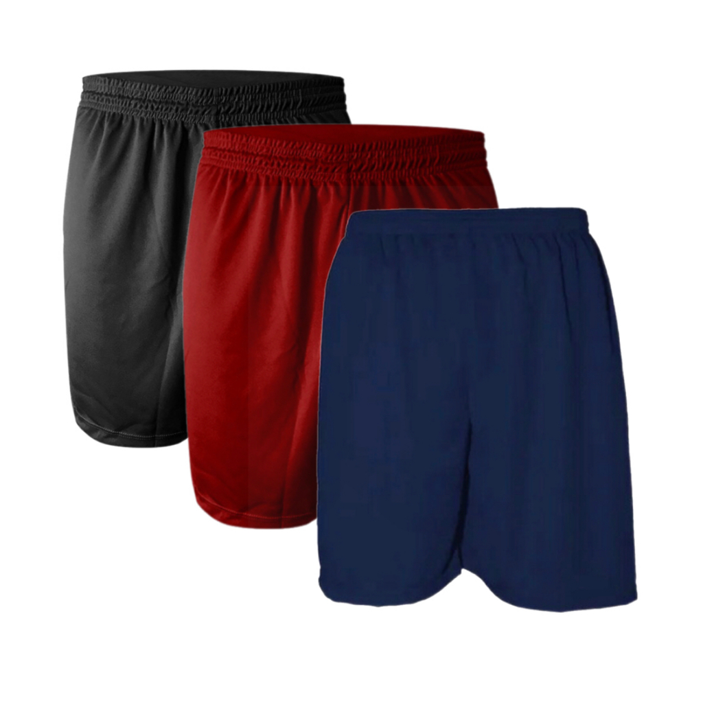 KIT 3 BERMUDAS Calção Para Academia Futebol Caminhada E Ginastica