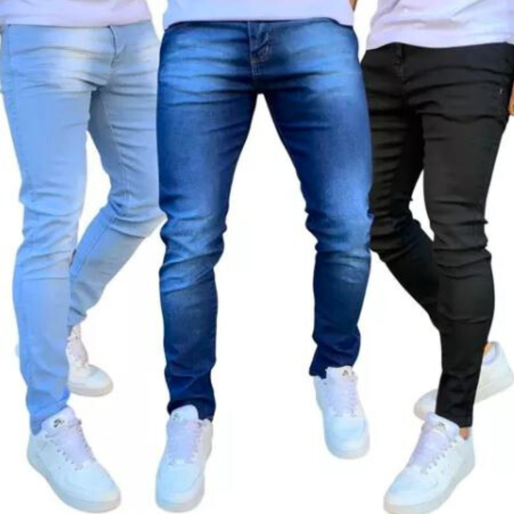 Calça Jeans Masculina Skinny Slim Elastano - Envio Imediato