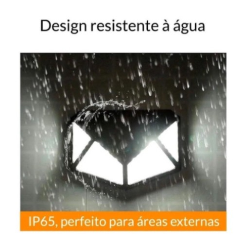 Luminária Solar 100 Led Com Sensor Jardim Prova D'Água Promoção