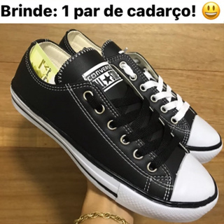 Converse All Star Preto Tachas Prata Vintage sapatos unissex adulto Preto  De Lona