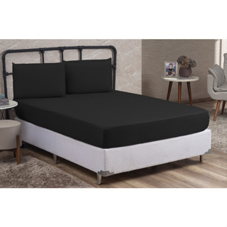 Roupa Cama Jogo De Lencol Microfibra Casal Queen 3 Pecas Liso Revenda