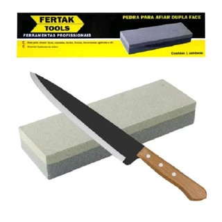 Pedra De Amolar Faca Dupla Face Retangular Canoa em Oferta na Shopee
