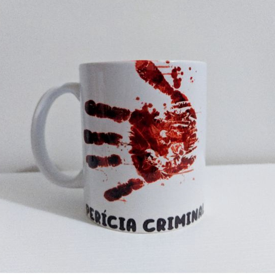 Caneca Perícia Criminal personalizada com seu nome