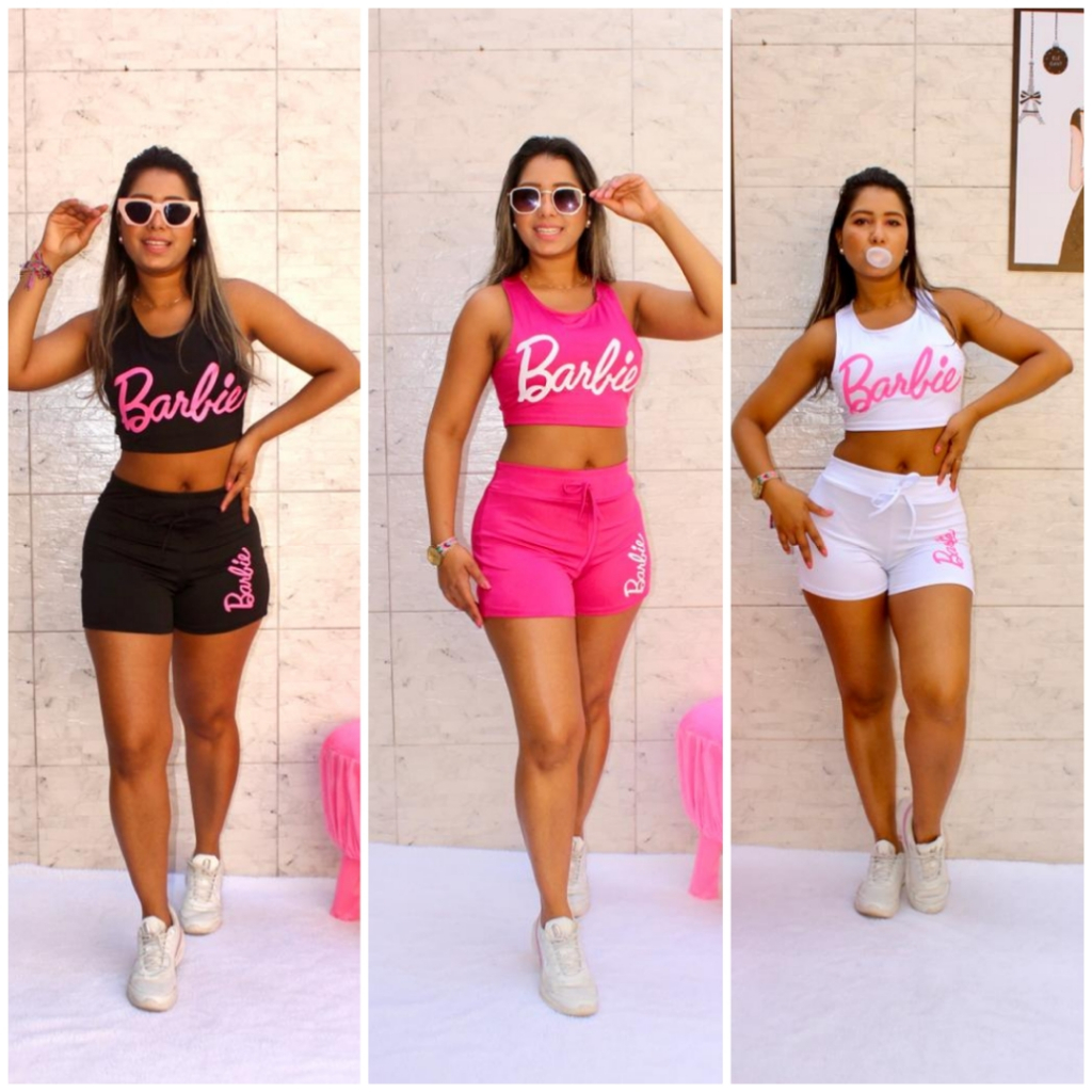 Conjunto Feminino Barbie Adulto, Shorts Feminino Estilo-Rai Nunca Usado  49442909