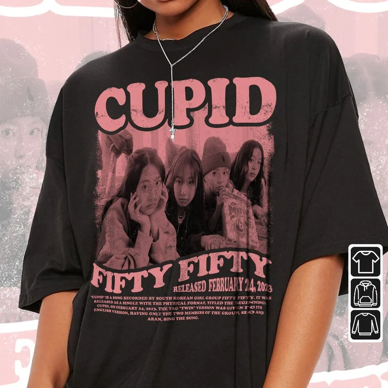 Camiseta T-shirt Unissex Algodão Vintage Cupid Fifty Fifty Kpop