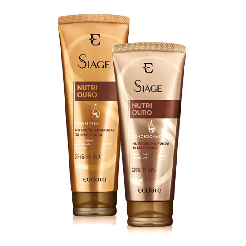 Kit Siage Nutri Ouro Eudora (Shampoo e Condicionador) | Shopee Brasil