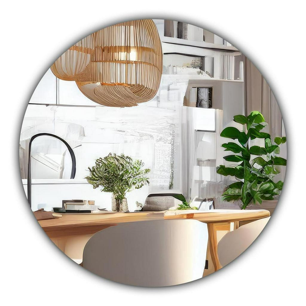 ESPELHO REDONDO DECORATIVO LAPIDADO 60CM