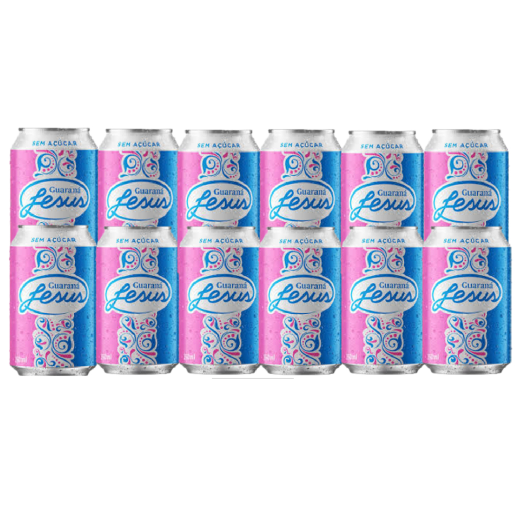 Pack 12 Latas Refrigerante Guaraná Jesus Zero Açucar 350ml O Sabor Do ...