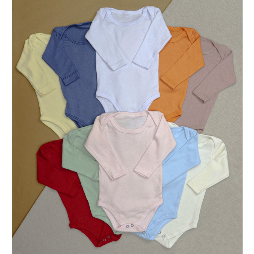 Body Suedine Manga para Bebês Longa Basico Liso - 0 a 18 meses