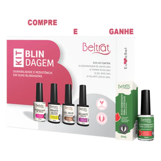 Promoção Beltrat - Kit Blindagem Primer Ácido Desidratador Selante Gel Base + Óleo De Cutícula