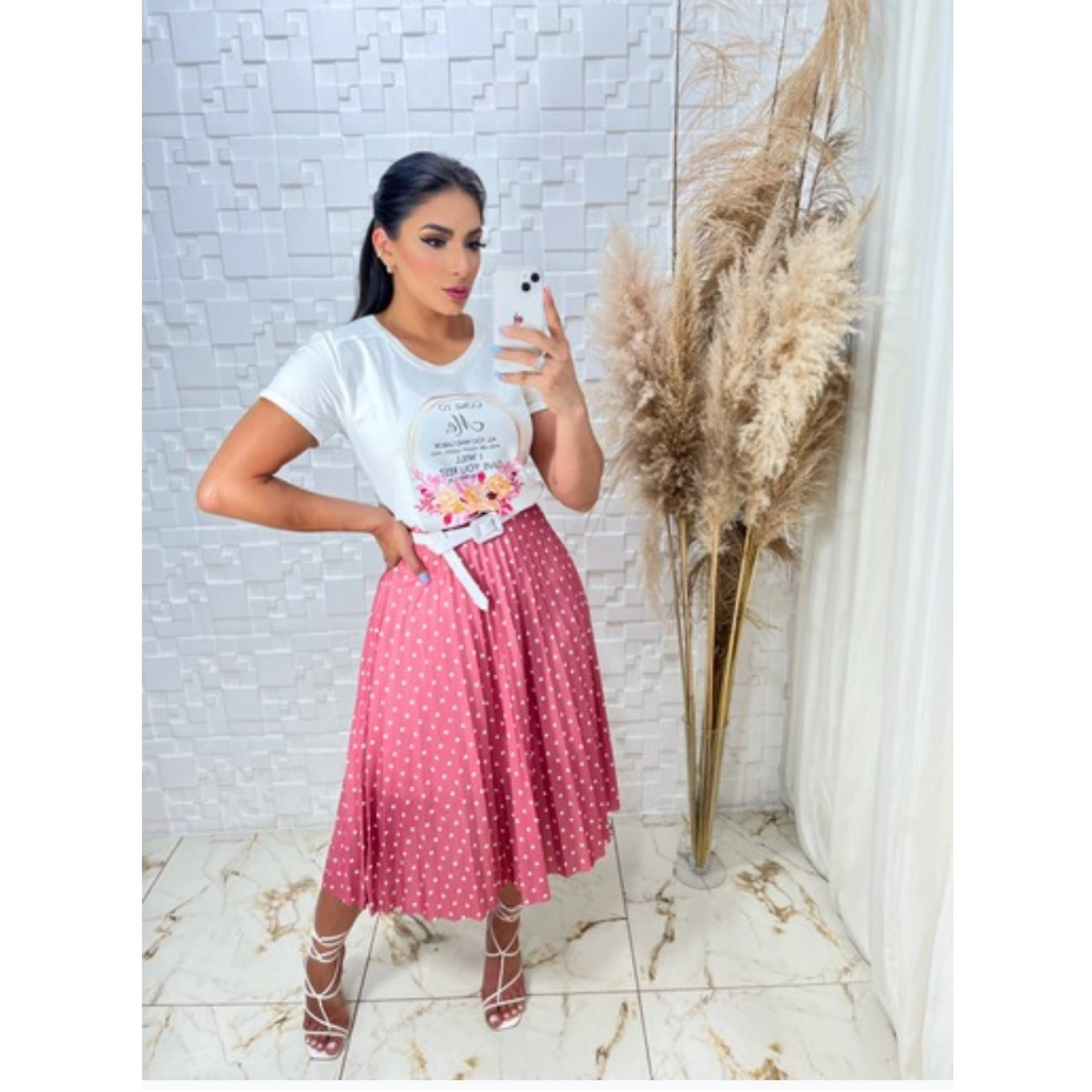moda evangelica blusa e saia para festa