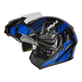 Capacete Moto Peels Robocop Dynamic U-rb2 Preto Azul Brilha