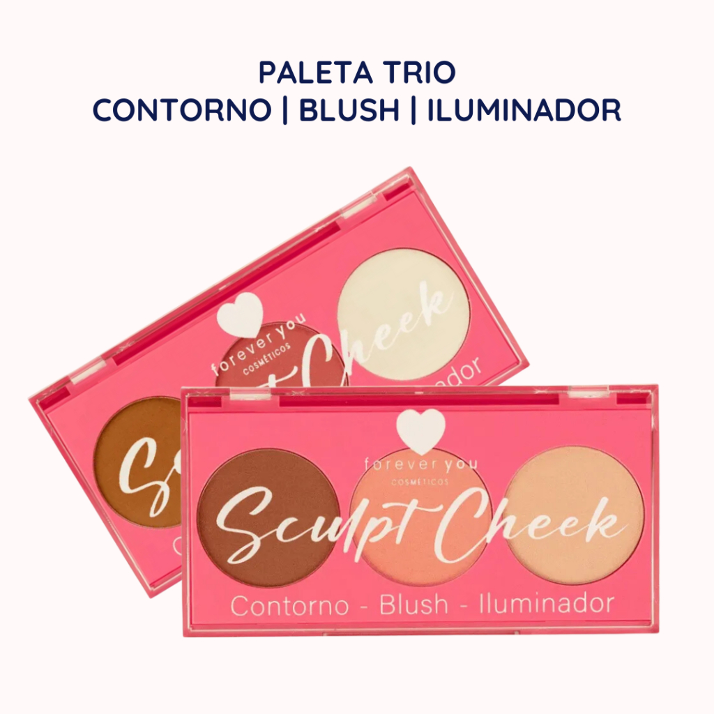 Paleta Trio Contorno Blush e Iluminador Forever You | Shopee Brasil