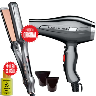 Prancha Chapinha MQ Pro 480F. + Secador Profissional Lizze 2400W + Argan Original