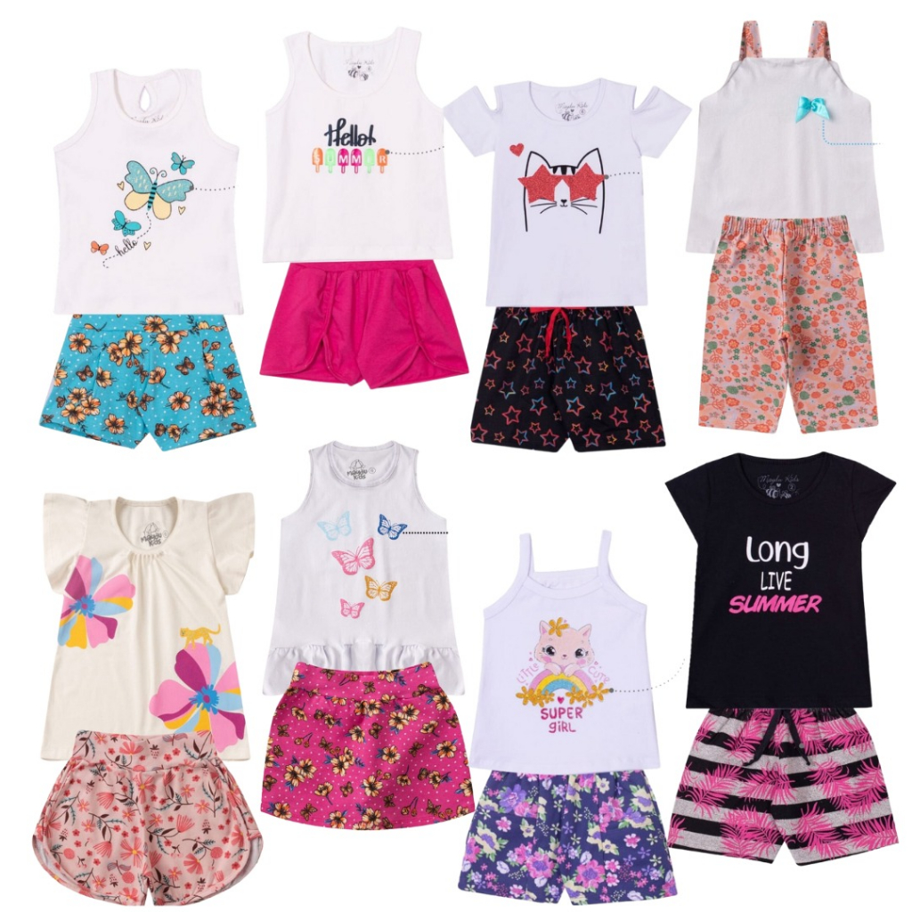 Conjunto Infantil Verão 2 peças Produto Licenciado Barbie Tam 4 a