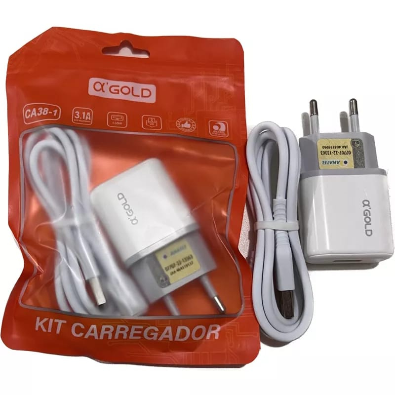 Carregador A'gold Para Iphone, Android, Tipo C, V8, Lighting.
