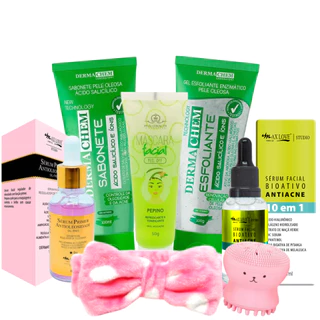 Kit skin care limpeza de pele oleosa cuidado facial completo