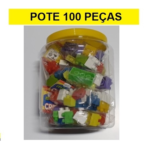 Jogo Blocos de Montar Facil Pote Com 200 Peças Plastico Pais e Filhos -  Papellotti