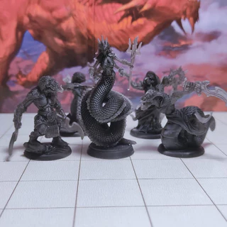 Miniatura RPG Clã Yuan-ti Imperatriz Campeã d&d Dungeons and Dragons 5e Boardgames jogo de tabuleiro 5 Unidades LINHA HD