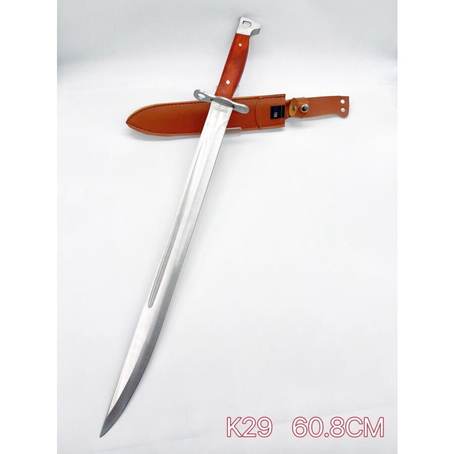 Facão Fulltang Tática Ak47 Baioneta Russa 60cm Bainha Couro