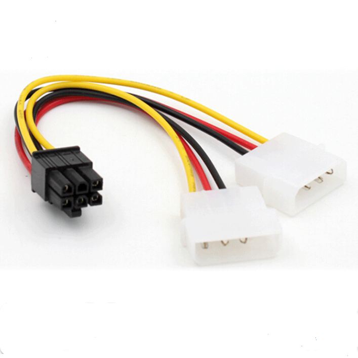 Cabo Pci Express 6 Pinos Para Molex Para Placa de Vídeo