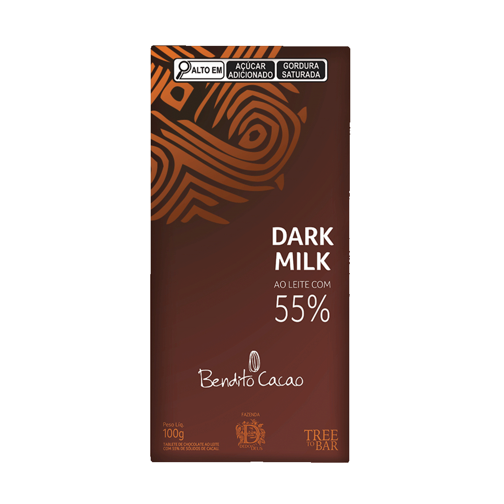 3 Barras De Chocolate Cacau Show Dark Milk 55 Bendito Cacao. Shopee
