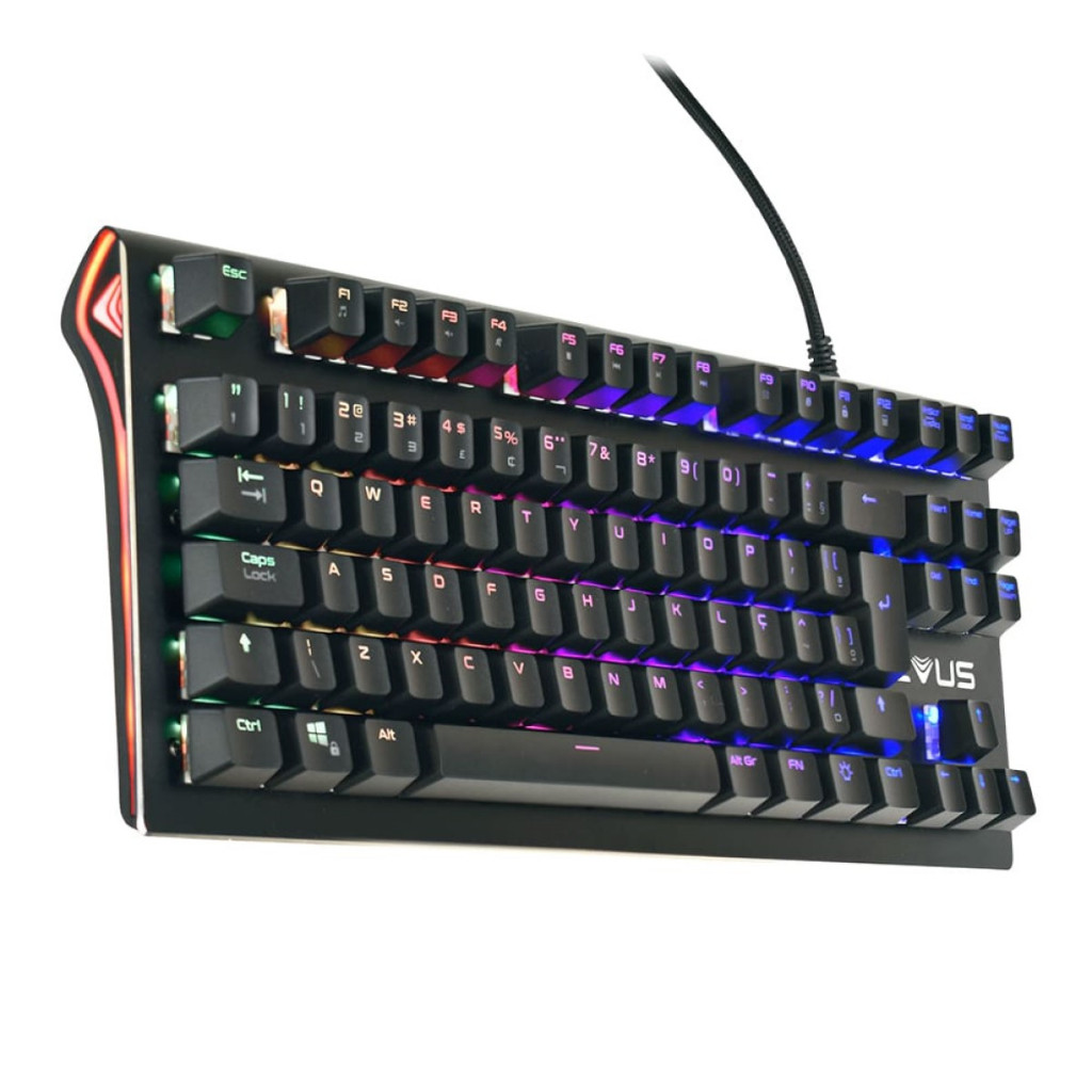 Teclado Gamer Mecanico RGB Rainbow Switch Blue Azul AntiGhosting Abnt2 PTbr
