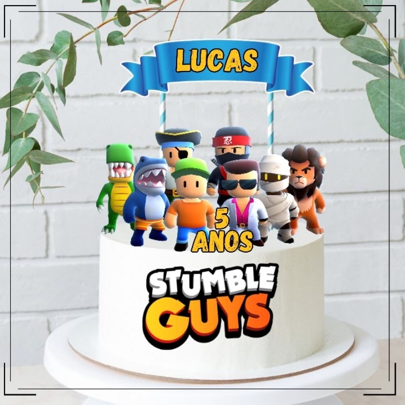 Imagem de bolo Stumble Guys topo de bolo jogo de fondant imagem de