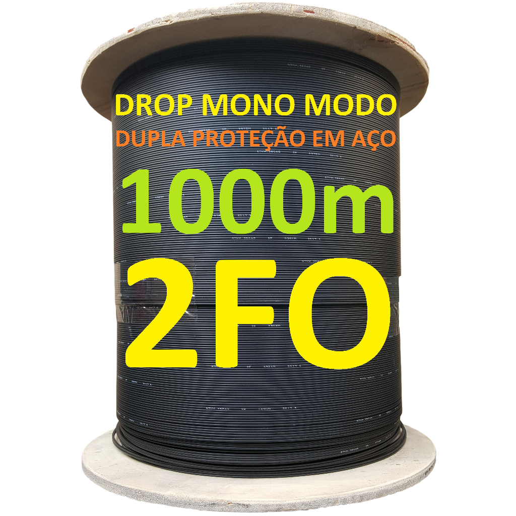Cabo Fibra Óptica Drop 2fo Sm Mensageiro Ftth 1000m 1km Clix | Shopee ...