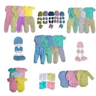 kit enxoval saída maternidade 12 peças bebê algodão.