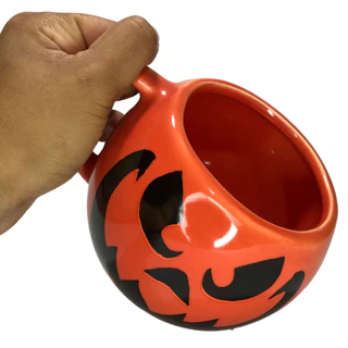 Caneca Halloween Pumpkin Cabeça de Abobora Cerâmica 3d Presente Criativo Decoração