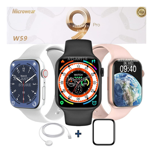 Relógio Smart Watch W59 pro Tela Amoled Android Ios Bord Fina | Shopee ...