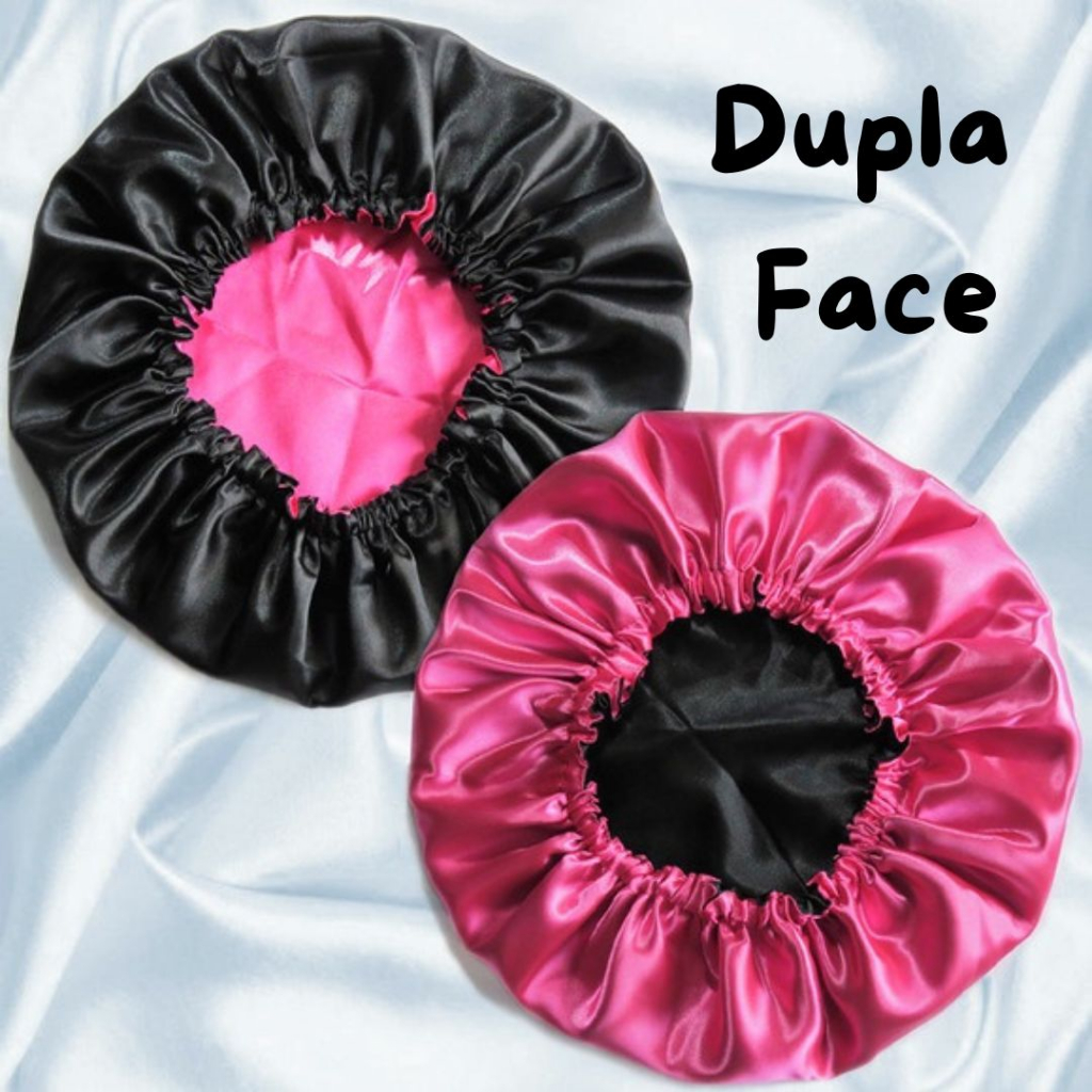 Touca de Cetim Antifrizz DUPLA FACE + REGULADOR Cabelos Cacheados Lisos Crespos