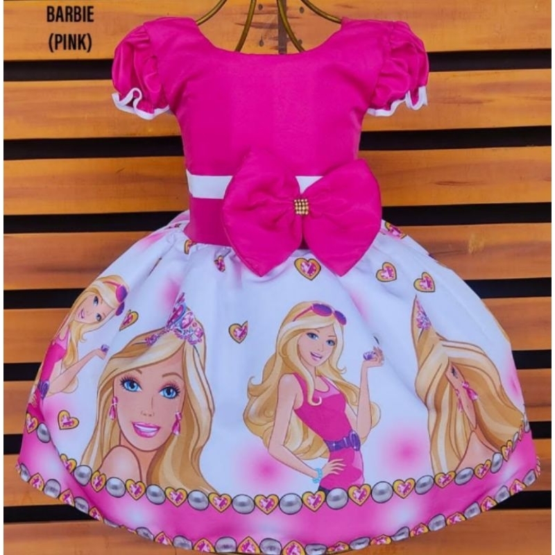 Vestido Infantil Barbie Luxuoso Festa Temática, Aniversário