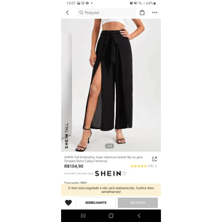 Calça Preta com fenda Nova Shein desapego