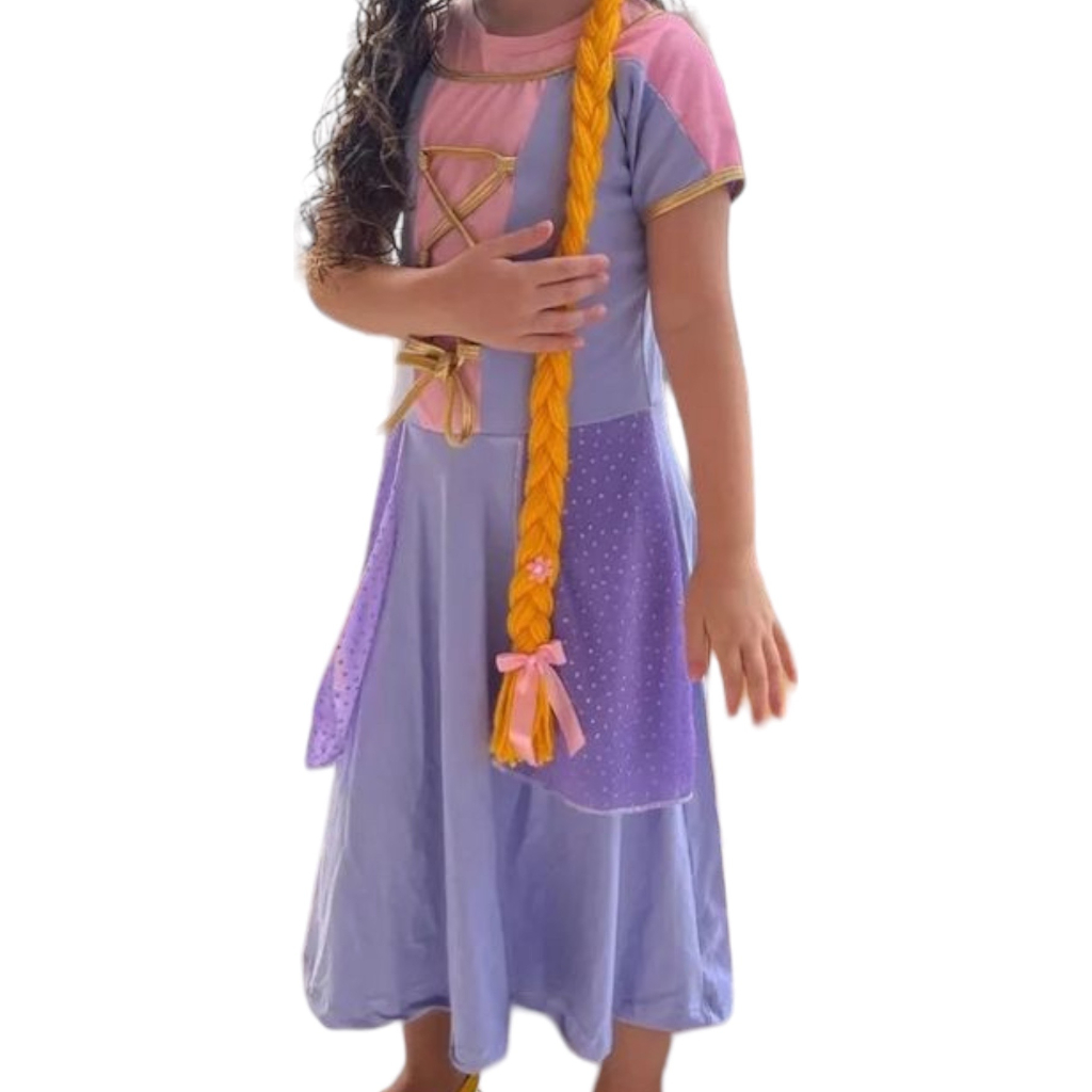 Vestido Fantasia Princesa Rapunzel infantil | Shopee Brasil