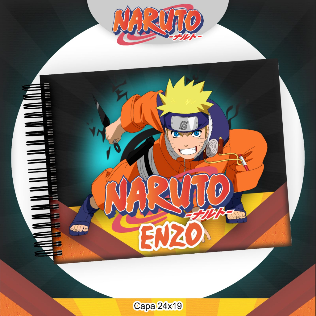 Caderno de Desenho Personalizado 48 Fls Naruto Shippuden