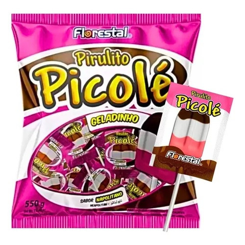 Pacote Pirulito Picolé napolitano 550g Florestal | Shopee Brasil