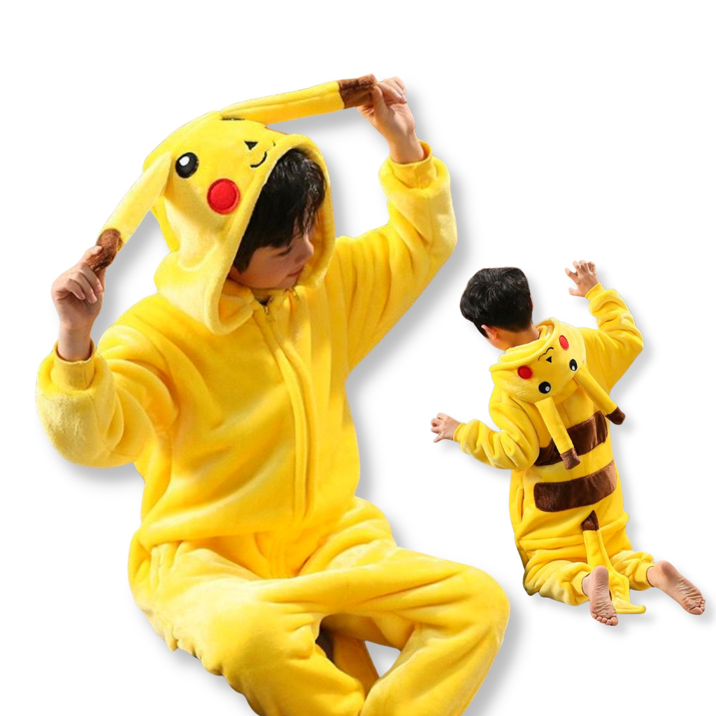Fantasia Pikachu Pokemon Bebê Unisex Com Capuz em Promoção na