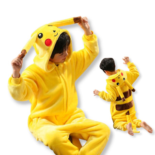 Pijama infantil dos desenhos animados do Pikachu, pijamas, pulôver,  homewear, fino, manga comprida, fantasia Pokemon, meninos