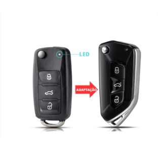 Carcaça Chave Canivete VW Volkswagen G6 G7 G8 3 Botões Modelo Novo