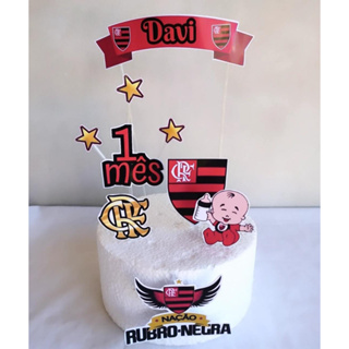 Topo Topper de Bolo Flamengo Aniversario Mesversario