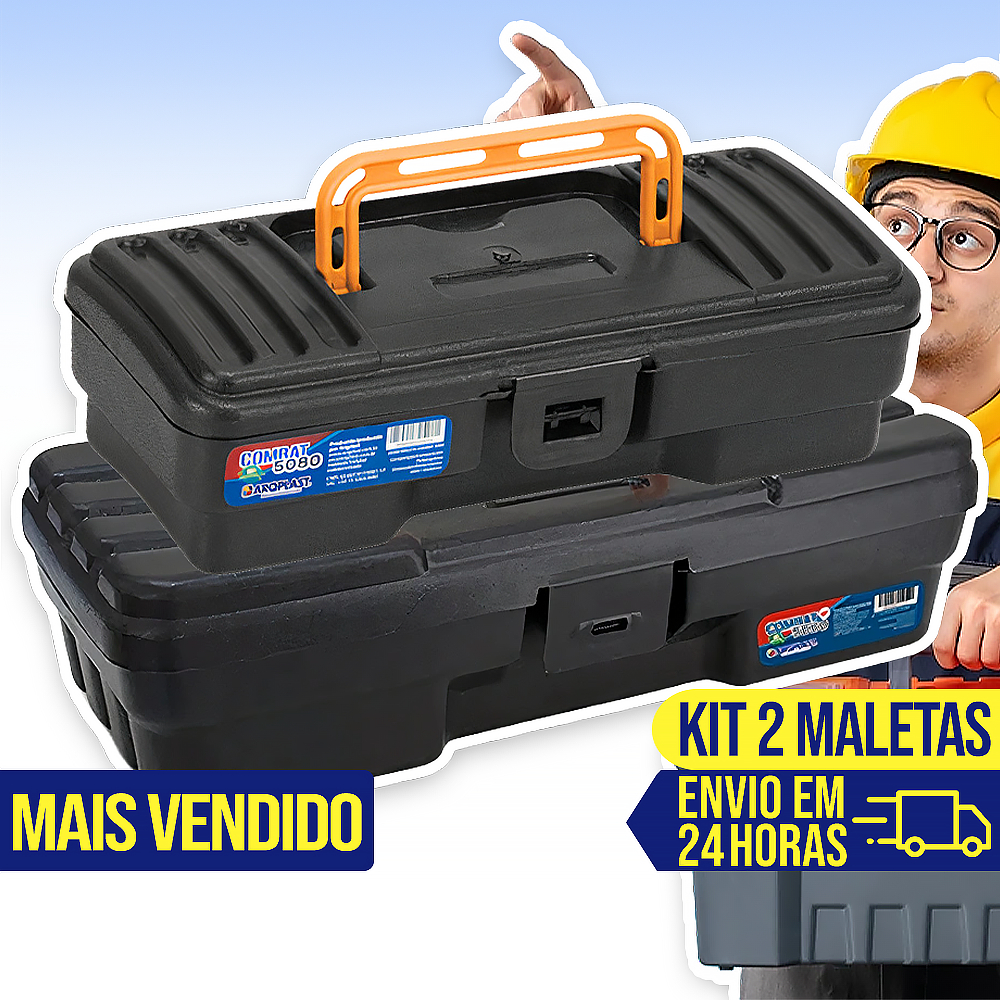 Kit 2 Maleta Caixa de Ferramentas 5080 / 5060 Plástica Completa