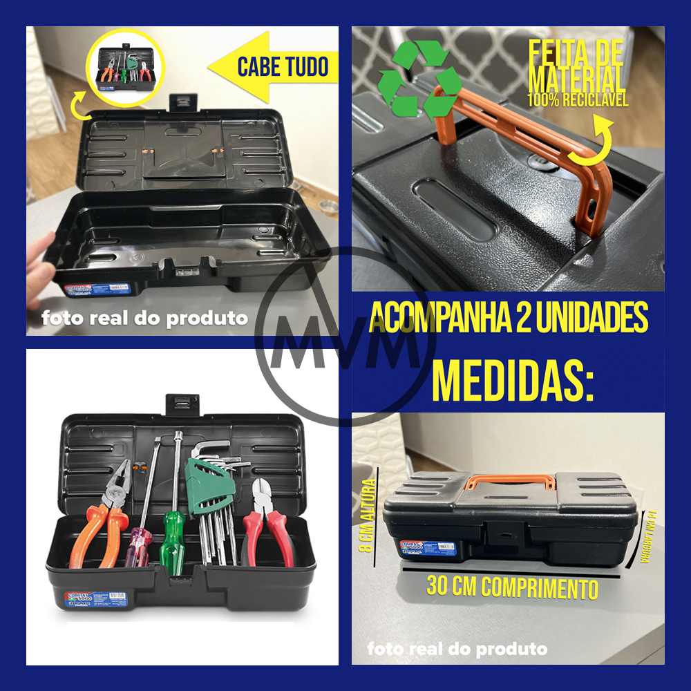 Kit 2 Maleta Caixa de Ferramentas 5080 / 5060 Plástica Completa